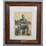 An Oak Framed Photograph of British Soldier, Colonel C Hatton, "Our Old Commander", 38cm high
