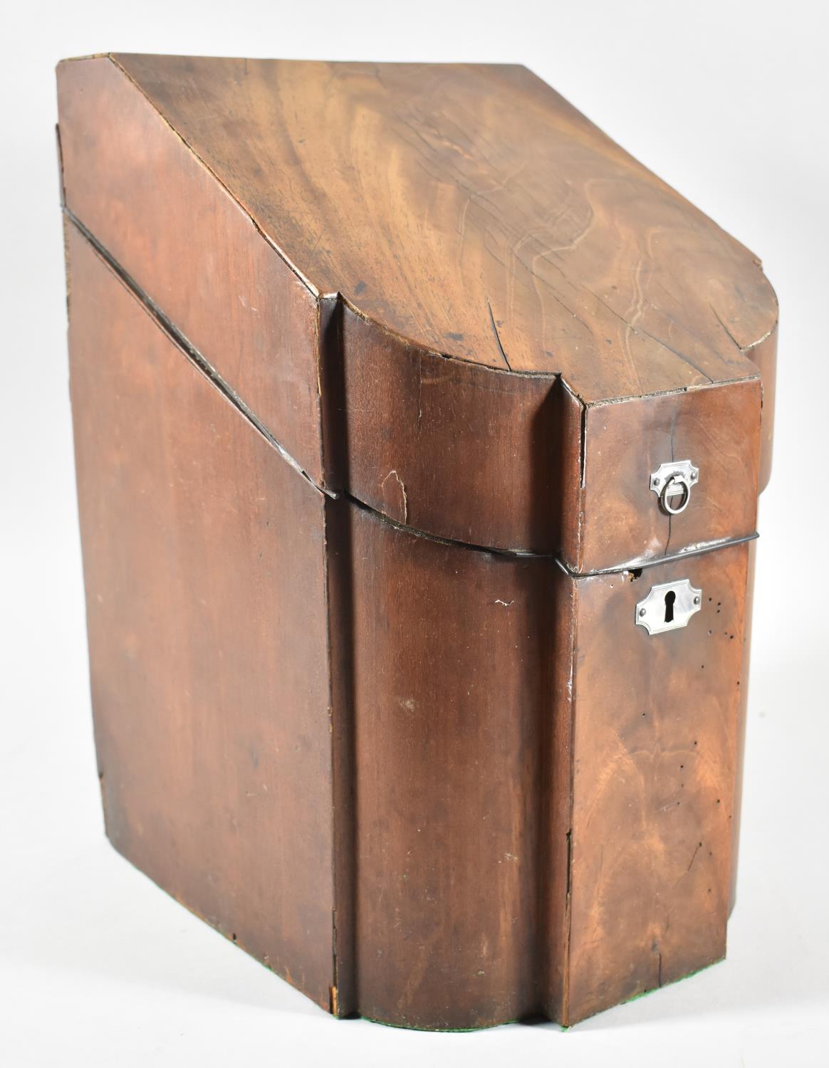 A Georgian Knife Box Now Converted to Four Section Tantalus, 22cm wide