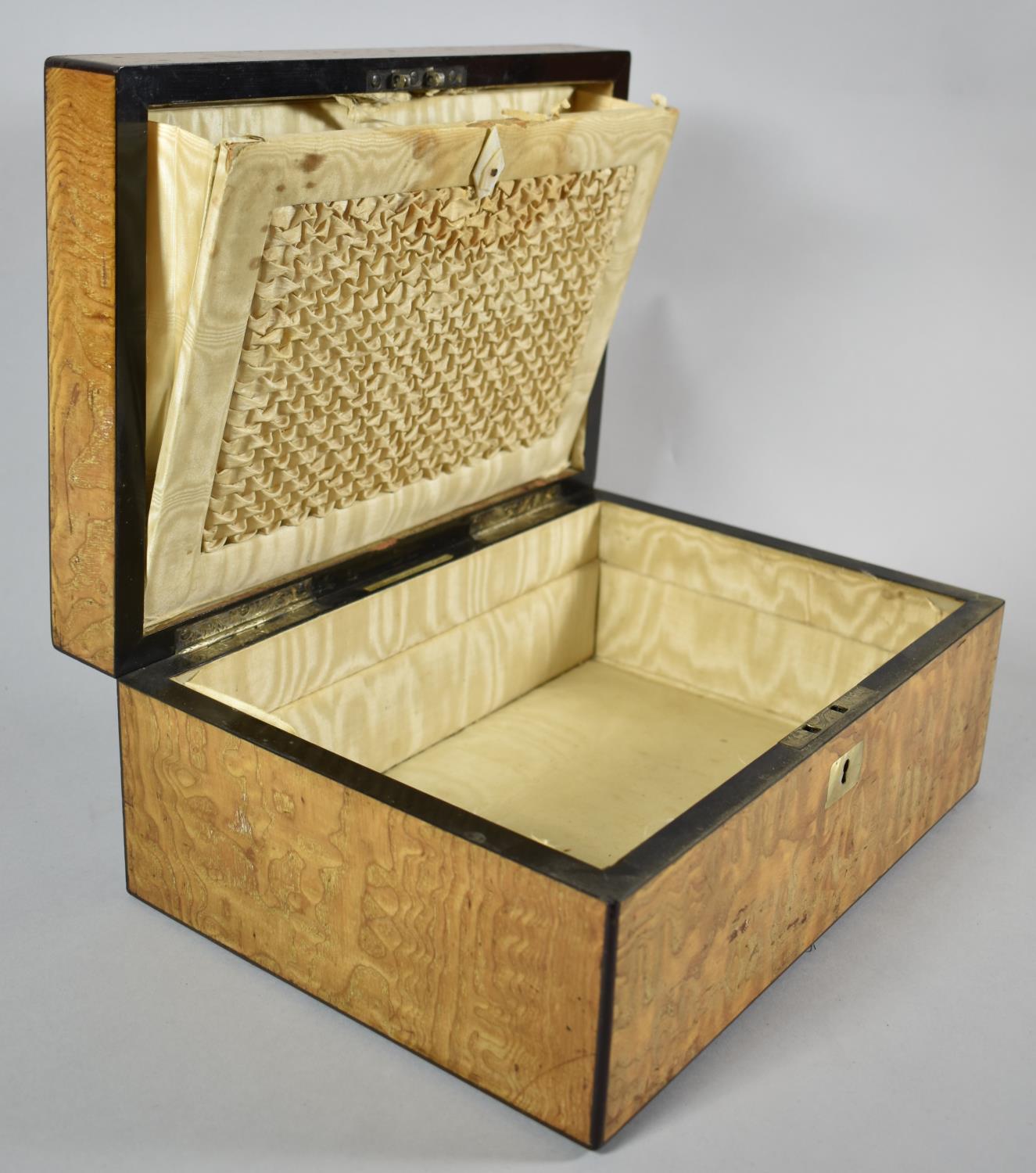 A 19th Century Ladies Work Box by Parkins & Gotto, Having Silk Lined Interior but Missing Inner - Image 2 of 2