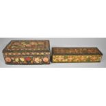 A Pair of North Indian Floral Decorated Boxes, 17.5cm Long