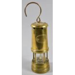A Brass Miners Safety Lamp, 23cm High