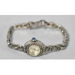 A Ladies Rotary Silver and Marcasite Wrist Watch with Import Hallmark for 1966