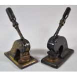 Two Edwardian Cast Iron Letter Embossers for MacCulloch and Morton, Greenoch and Sydney Properties