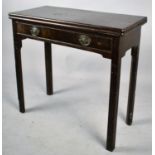 A 19th Century Mahogany Lift Top Tea Table with Single Long Drawer, 78cm wide
