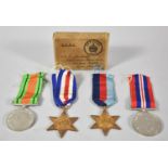 A Collection of Four WWII Medals, Awarded to R Abraham, Merthyr Tydfil