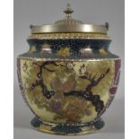 A 20th Century Japanese Lidded Biscuit Barrel with Metal Mounted Lid and Carrying Handle, the Body