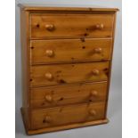 A Modern Pine Chest of Five Long Drawers, 66cm wide