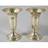 A Pair of Small Silver Vases, Both with Dents, Birmingham 1976 and 1978
