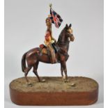 A Cast Metal Model of a Cavalry Soldier, in Need of Attention, Re Fixing to Base etc, Plinth 19cm