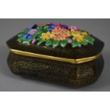 A Tuscan China Decorated Box with Floral Decoration in Relief to Lid, 11.5cm wide