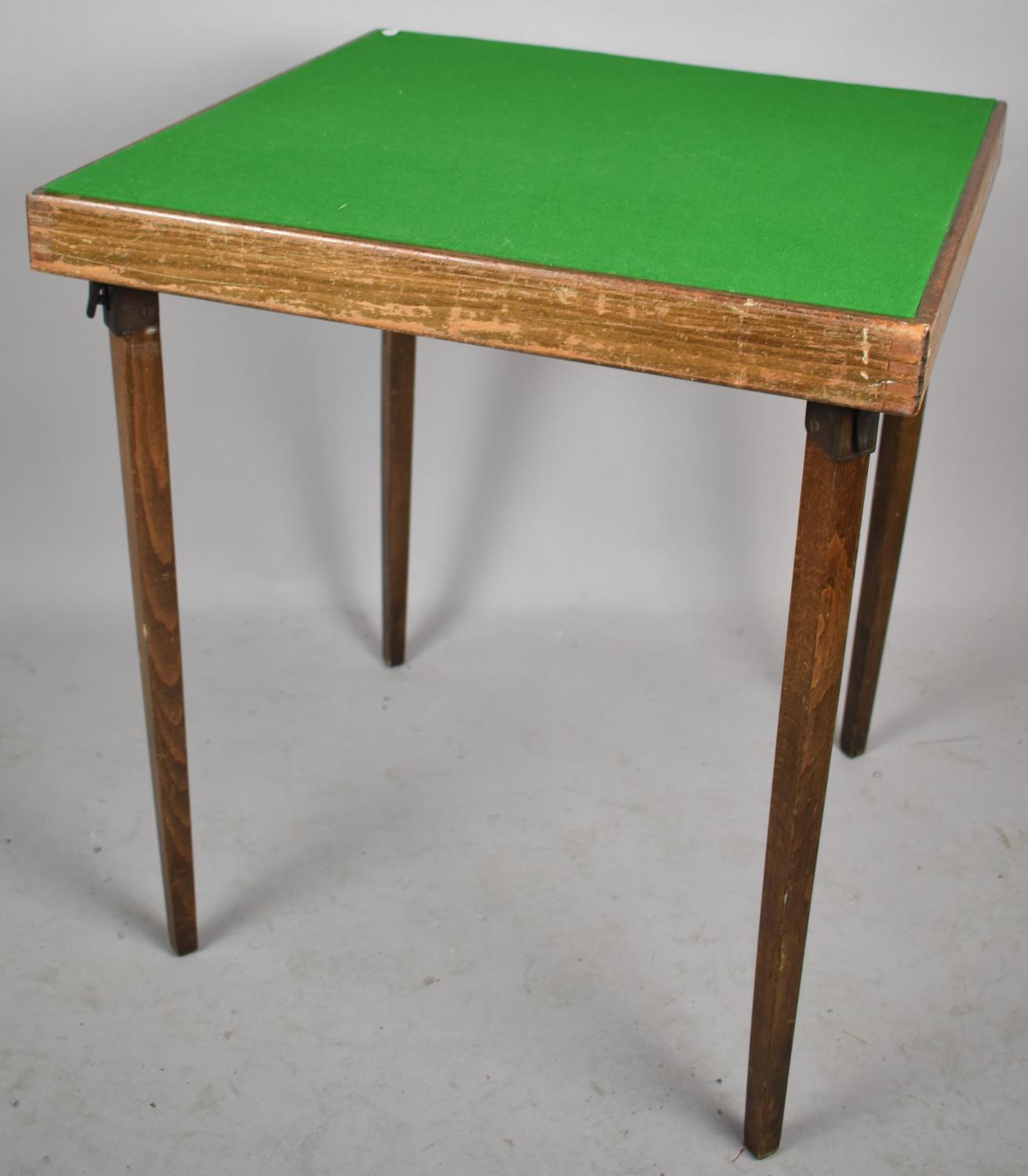 A Square Based Topped Whist Table, 61cm