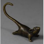 A Small Bronze Study of a Mouse with Looped Tail, 4.5cm high