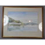 A Framed Watercolour Depicting Sailing Boats at Anchor, Signed Claire Davies, 52cms Wide