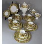 A Wedgwood "Floral Tapestry" Coffee Set Comprising Six Trios, Coffee Pot, Lidded Sugar and Cream Jug