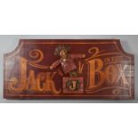 A Reproduction Wooden Toy Shop Sign, "Jack in the Box", 58cm wide