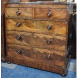 A 19th Century Mahogany Bedroom Chest of Two Short and Three Long Drawers, 105cm Wide