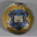 A Small 'Oxford University Arms' Glass Paperweight, 5cm Diameter