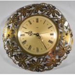 A Mid 20th Century Circular Pierced Metal Framed Metamec Wall Clock, 31cm diameter