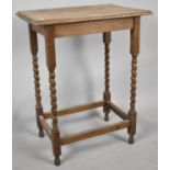 An Oak Barley Twist Rectangular Occasional Table, 59cm wide