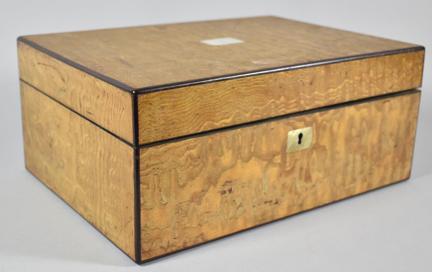 A 19th Century Ladies Work Box by Parkins & Gotto, Having Silk Lined Interior but Missing Inner