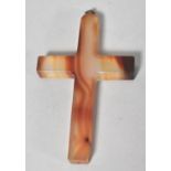 A Large Banded Agate Scottish Crucifix, 8cm high