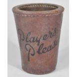 A Vintage Advertising Leather Cup, "Players Please", 10cm high