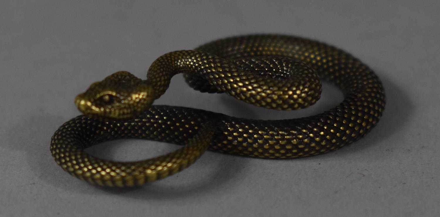 A Small Bronze Study of a Cobra, 5 cm wide - Image 2 of 2