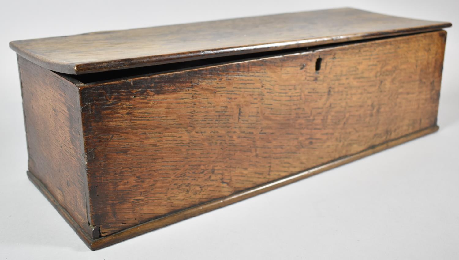 An Early 19th Century Oak Rectangular Box Containing Various Knitting Needles, Sewing Accessories