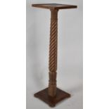 A Mahogany Barley Twist Stand on Square Plinth Base (Split), Probably Formerly Four Post Bed