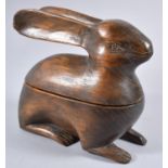A Modern Far Eastern Carved Hardwood Box in the Form of a Hare, 20cm Long