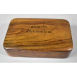 An Israeli Olive Wood Trinket Box, the Hinged Lid Inscribed "Jerusalem", 10.5cm wide