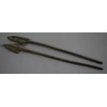 Two Early Chinese Bronze Arrow Heads, 18.5cm Long