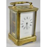 An Early 20th Century French Brass Carriage Clock Retailed by Lund & Blockley, of London, 16.5cm