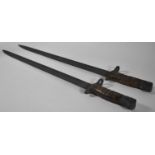 A Pair of Sword Bayonets with Wooden Handles, 54cm Long