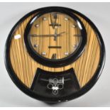 A 1970's Circular President Transistor Wall Clock, Untested, 38cm wide