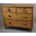 A Stripped Pine Bedroom Chest of Two Short and Two Long Drawers, 94cm wide
