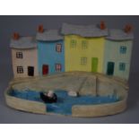 A Handmade Original Glazed Studio Pottery Diorama Signed G R Urch, Dated 2005 Depicting Terraced Row