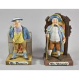 A Pair of Charles Dickens Ceramic Bookends, Mr Pickwick and Mr Bumble, 19cm high