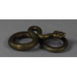 A Small Bronze Study of a Cobra, 5 cm wide