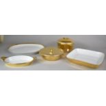 A Tray containing Royal Worcester Gilt Dinnerwares to include Lidded Tureens, Serving Plates,