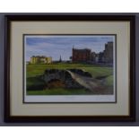 A Framed Golfing Print after Richard Chorley, "St. Andrews Old Course", Signed by the Artist,