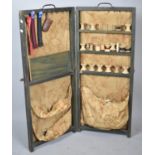 A Late 19th/Early 20th Century Folding Sewing Case with Cotton Reel Pegs, Cotton Reels, Zips and