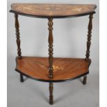 An Inlaid Italian Two Tier Console Table, 69cm wide