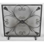 A Mid 20th Century Wrought Iron Firescreen, 69cm wide