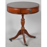 A Reproduction Drum Table with Two Drawers, 49.5cm diameter