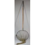 A Vintage Angling Landing Net with Bamboo Pole