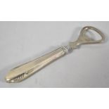 A Sterling Silver Handled Bottle Opener, 13.5cm Long