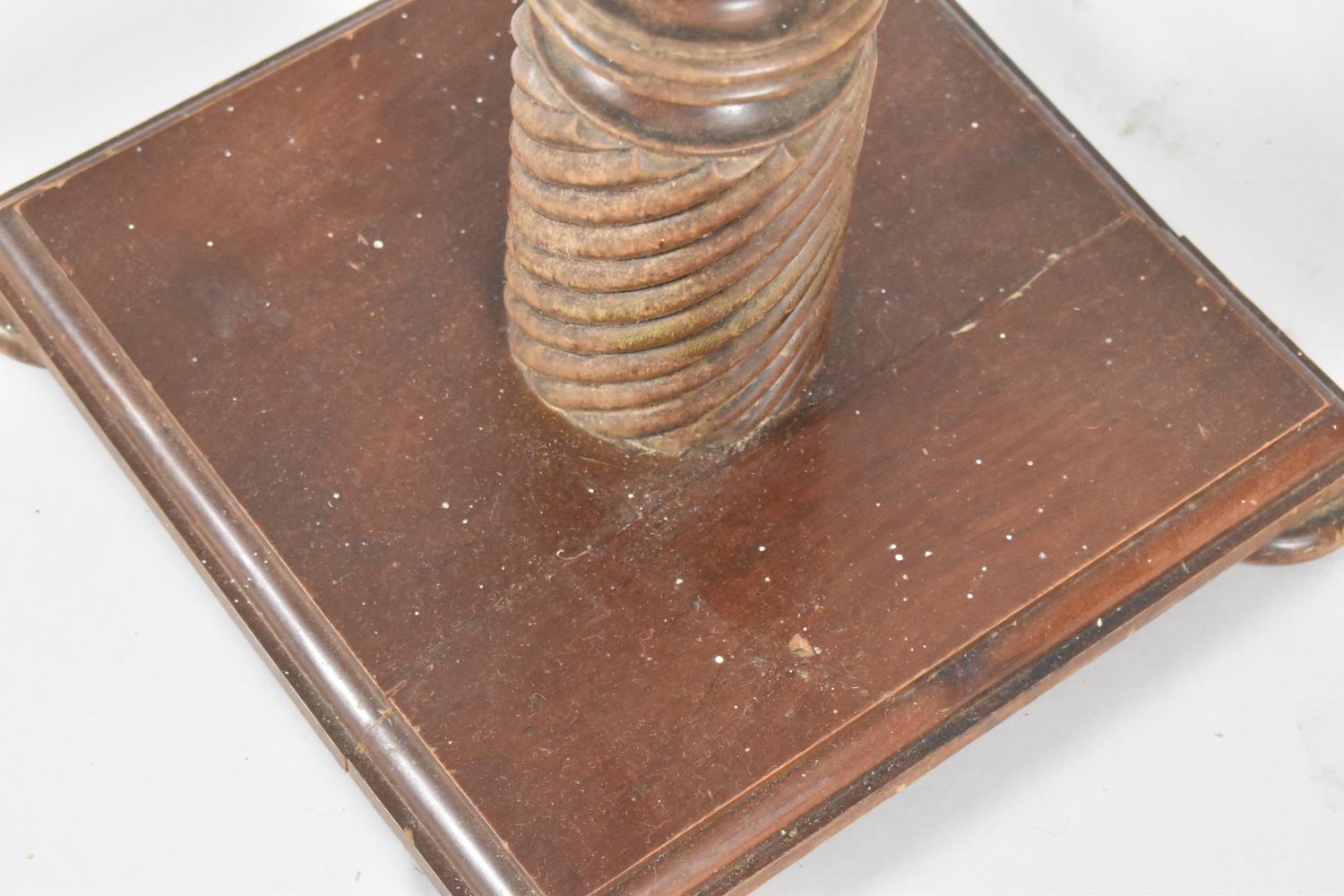 A Mahogany Barley Twist Stand on Square Plinth Base (Split), Probably Formerly Four Post Bed - Image 2 of 3