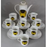 A 1970s German Coffee Set Comprising Six Cans and Saucers, Coffee Pot Cream and Sugar