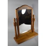 A Modern Pine Swing Dressing Table Mirror on Plinth Base, 53cm wide